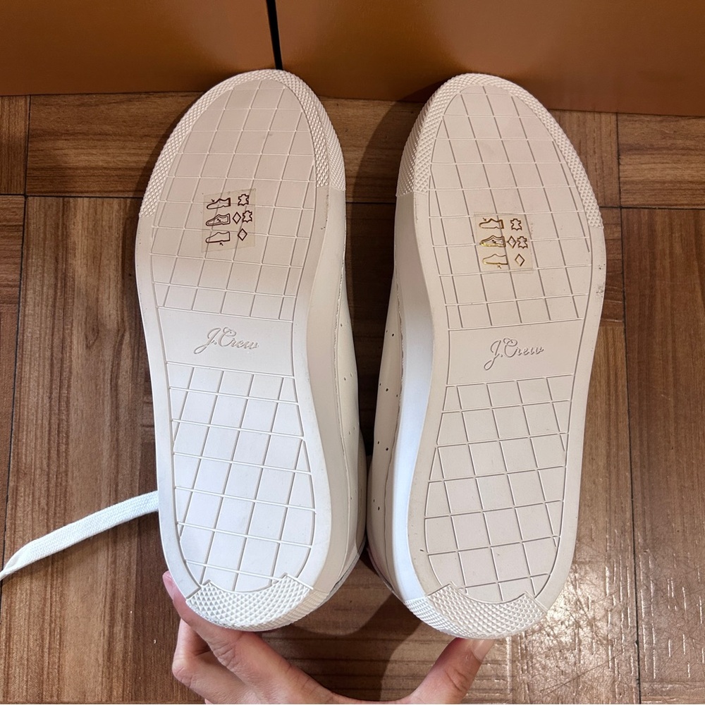 J.Crew Saturday Leather Sneakers - White/Pink Size 6W BRAND NEW - Picture 6 of 6